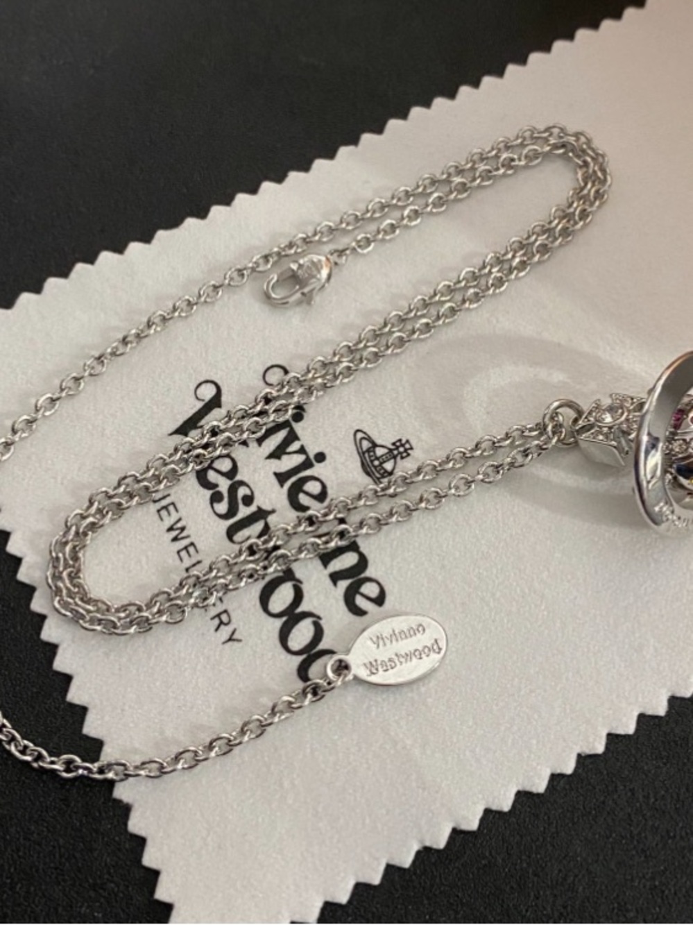 Vivian Westwood Rainbow Large Spherical Crystal Ring Pendant Necklace - Picture 5 of 5